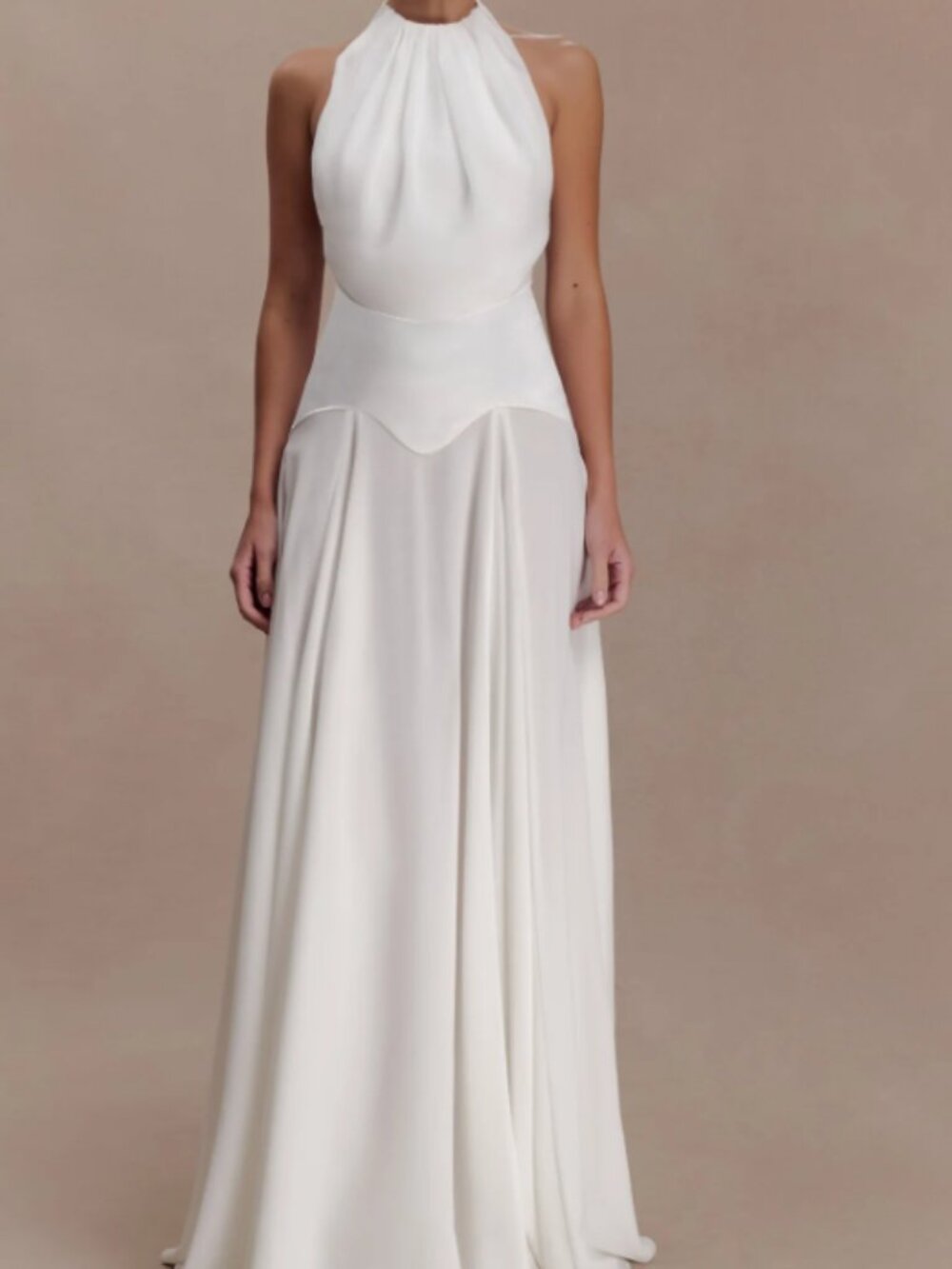 Meshki Susan Chiffon Halter Maxi Dress